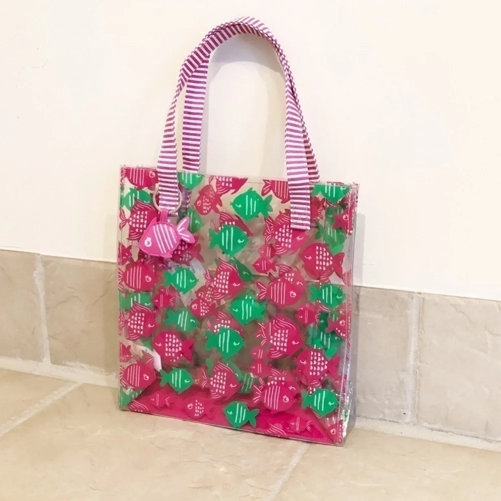 🆕 Gymboree girls pink beach bag fish tote
